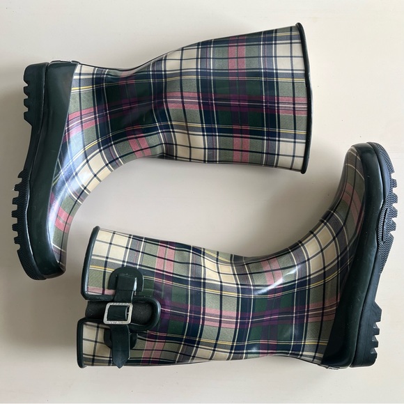 Sperry Shoes - Sperry Top-Sider Women’s Tall Waterproof Rubber Rain Boots Plaid Size 10 NWOT